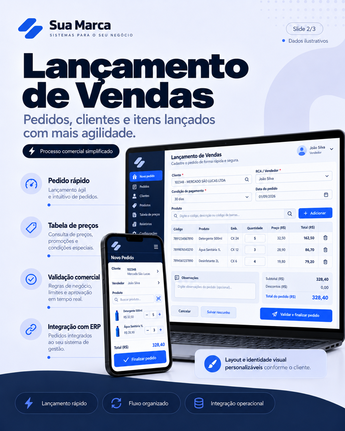 Portal Comercial para lançamento de vendas