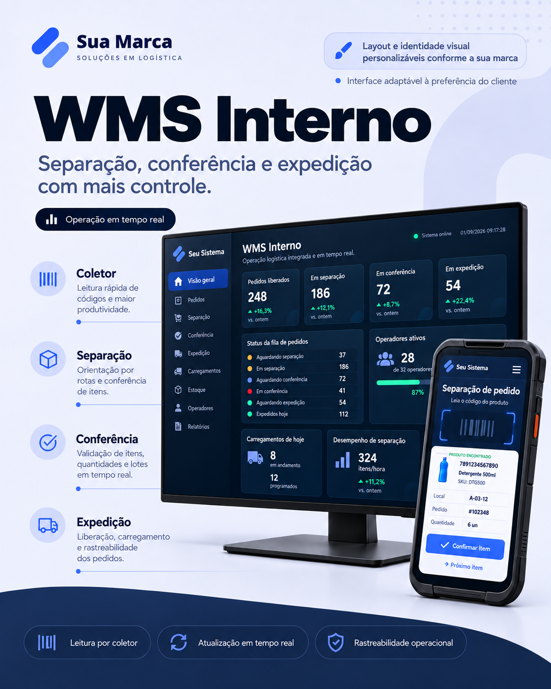 WMS Interno para separação, conferência e expedição